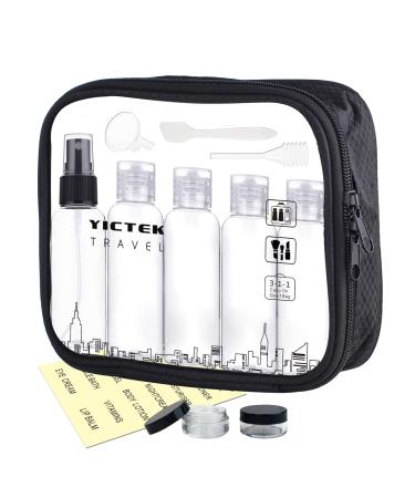 Squeezable Travel Bottles Containers Tsa Approved with Clear Quartz Size Bag, Refillable Plastic Bottles for Toiletries and liquids
