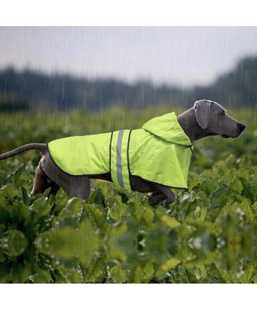 Weesiber Reflective Waterproof Dog Rain Coat | Adjustable Light Pet Jacket with Hood for Small to Large Dogs - S Green - Buy Online on GoSupps.com
