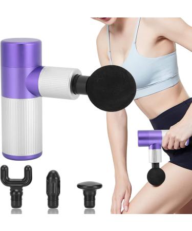 Deep Tissue Muscle Massager Gun with 4 Heads | Noise Suppression - Purple | Effective Pain Relief & Recovery - Buy Online on GoSupps.com