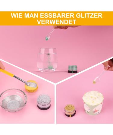 Edible Glitter - Kicofood 6 Colors Tasteless Food Color Powder for Drinks Fondant Cupcakes & Cakes - 5G - Buy Online on GoSupps.com