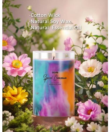 IZIDDO 15oz Cinnamon Aromatherapy Candle - Colourful Scented Candles Long Lasting 90 Hour Burn Perfect Gifts for Home & Special Occasions - Buy Online on GoSupps.com