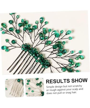 Angoily Bridal Rhinestone Comb Decorative Hair Clips for Women Womens Hair Accessories Women Hair Side Comb Wedding Hair Clips Baroque Side Rhinestones Green Crystal Bride Dress - Buy Online on GoSupps.com