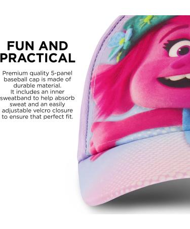 DreamWorks Trolls Girls' Purple Baseball Cap - Adjustable Kids Hat | Ages 4-10 - Buy Online on GoSupps.com