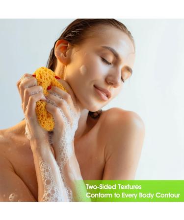 Lot de 2 grandes ponges de bain exfoliantes douces pour le visage et le corps luffa en mousse pour homme et femme peau s che sensible nettoyage doux et profond - Buy Online on GoSupps.com