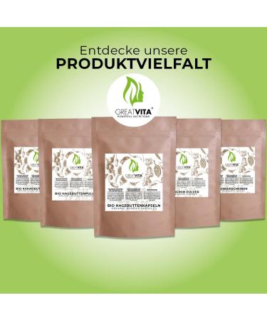  GREAT VITA GreatVita Organic Rosehip Capsules | 500 mg / Powder Tablets | Daily Dose 3000 mg | 100% Pure No Additives | Laboratory Tested European Culture (DE- KO-037) - Buy Online on GoSupps.com