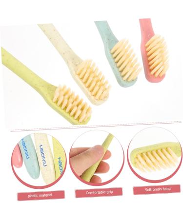 KOMBIUDA Manual Toothbrush Set - 4 Soft Plastic Brushes for Adults & Travel Includes Tongue Brush - Optimal Oral Care - Buy Online on GoSupps.com