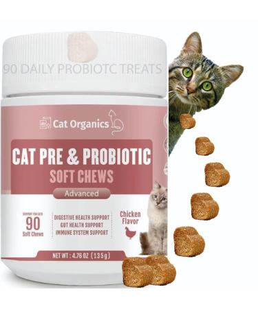 Probiotics And Prebiotics for Cats. Soft Chew Supplement to improve Digestive Health Gut Health and Immune System Support 90 chews - Buy Online on GoSupps.com