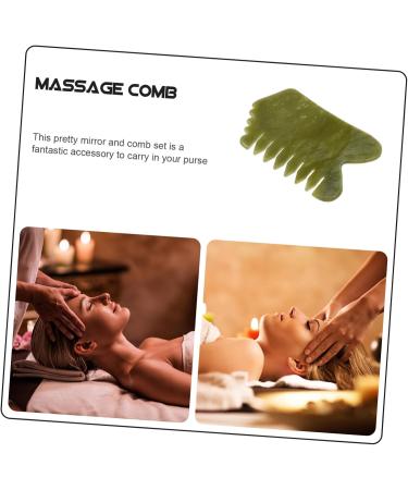 Plafope Xiuyan Jade Massage Comb - Premium Jade Hairbrush & Scalp Massager for Skin Care & Relaxation - Buy Online on GoSupps.com