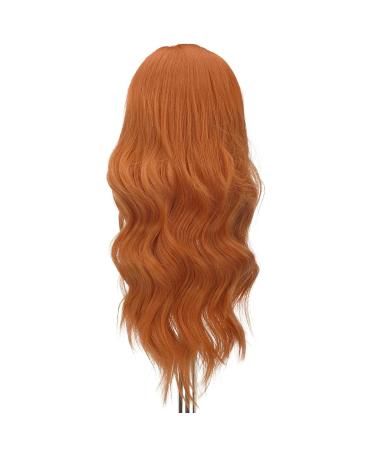 Fine Long Curly Wavy Orange Wig | 55 cm Synthetic Women s Wig for Daily & Party Wear - Buy Online on GoSupps.com