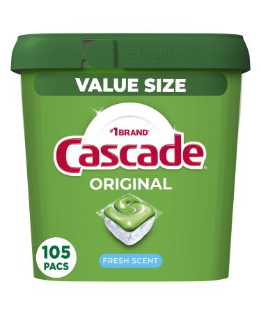 Cascade Dishwasher Pods, Actionpacs Dishwasher Detergent, Original Fresh, 105 Count Fresh 105 Count (Pack of 1)