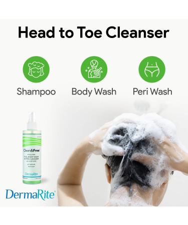 DermaRite Clean & Free Rinse Free Body Wash 2 Pack - 7.5 oz Full Body Shampoo & Cleanser with Shea Butter - Gentle Cleansing & Moisturizing Formula - Buy Online on GoSupps.com
