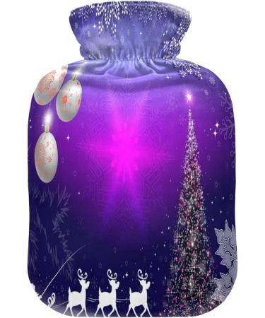 KCL Deci 2L Hot Water Bottle with Cover - Christmas Tree & Snowflakes | Foot Warmer & Pain Relief - Perfect for New Year & Cramps - Hot & Cold Therapy - Buy Online on GoSupps.com