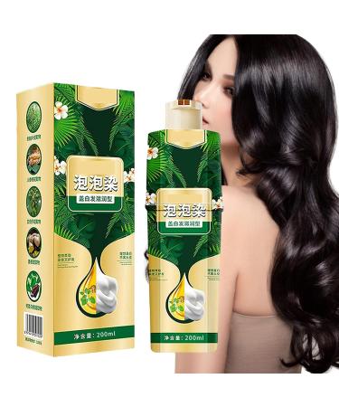 Shampooing Colorant Capillaire Base De pl-antes Bulles -Shampooing Colorant Capillaire Naturel 200 Ml Extrait V g tal p-ur Pour Coloration Des Cheveux Gris Bubble Dye noir