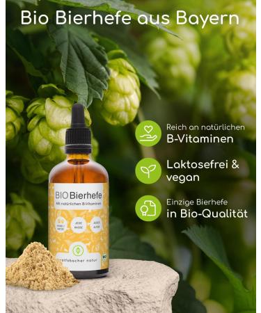 Wolfsbach Organic Beer Yeast for Dogs & Cats | 100ml Liquid Brewer's Yeast | 100% Organic Skin & Fur Care Supplement with Vitamin B Minerals & Trace Elements - De- ko-060 - Buy Online on GoSupps.com