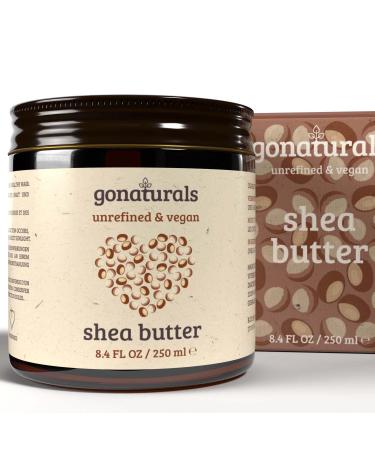 GoNaturals pure unrefined shea butter for dry and damaged skin - nourishing shea butter for smooth soft skin organic shea butter for cosmetics buy shea butter in a glass jar 250ml