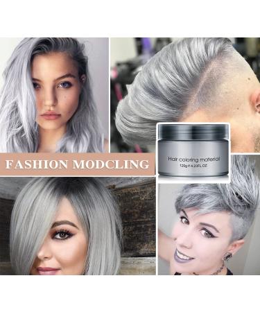 Silver Gray Hair Wax - Temporary Natural Mud Grey Hair Dye for Cosplay Parties & Daily Use | Long Lasting & Washable Matte Finish - Buy Online on GoSupps.com