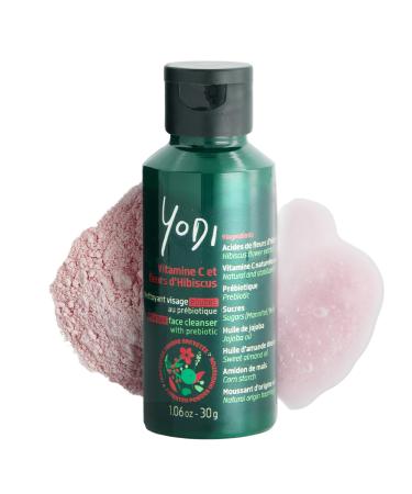 YODI - Powder Face Cleanser - Brightens & Tightens Pores - Vitamin C & Hibiscus Flowers - Patented Powder - 100% Natural - Vegan - Made In France - Skin Lacking Radiance - 30g
