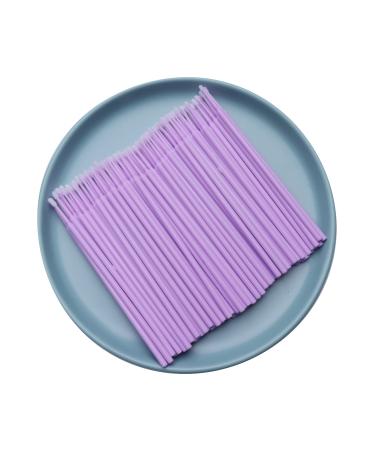 Ruwado 100 Pcs Applicator Brushes Micro Disposable Bendable Dental Clean Brush for Eyelash Extensions Mascara Make Up Oral Eyebrows Eyeliner Personal Care Micro Swabs (Puple - Small)