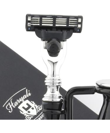 Premium Shaving Set for Men - Triangular Razor Badger Hair Brush Stainless Steel Bowl & Shaving Soap | International Shipping Available - Buy Online on GoSupps.com