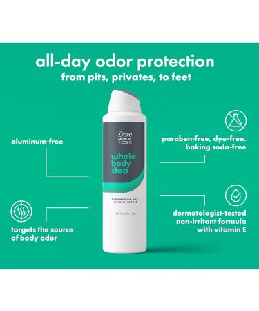 Dove Men+Care Aluminum-Free Deodorant Spray - Whole Body Aloe & Bamboo for Pits Privates & Feet - 4 oz | International Shipping Available - Buy Online on GoSupps.com