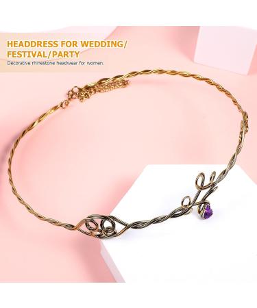 Lurrose Makeup Headbands Iron Circlet Headband Gold Hair Hoop with Jewels Mental Hair Clasp Cosplay Hair Band for Girls Women Kids Makeup Headband - Buy Online on GoSupps.com