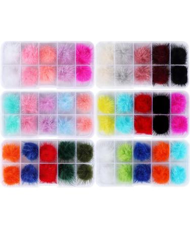 Nail Pom Detachable Nail Plush Acrylic Nail Tips Decorations Accessories Nail Multi-Color - Buy Online on GoSupps.com