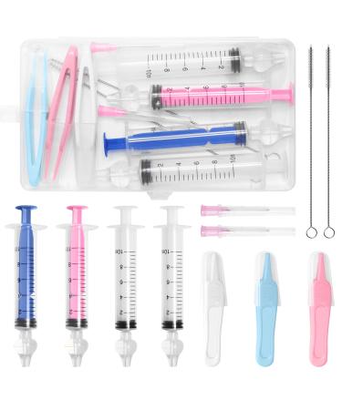 4 pieces of nasal syringe for babies 10ml nose rinsing children portable nose craspers with 3 gentle safe baby nose tweezers clean and reusable safer and comfortable