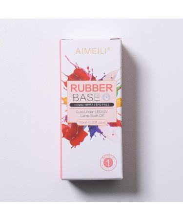 AIMEILI 5 in 1 Rubber Base Gel - Sheer Color Gel Nail Polish | 10ml Elastic Rubber Base Coat for Nail Strength and Rhinestone Adhesion - Buy Online on GoSupps.com