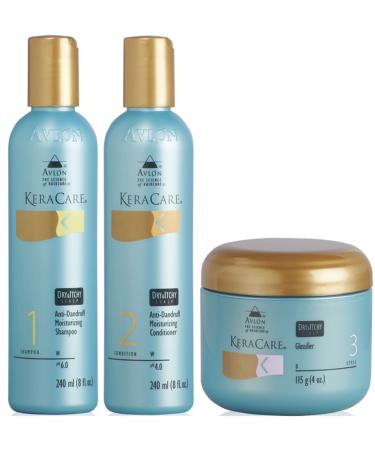Avlon Keracare Dry & Itchy Scalp Anti Pellicules Hydratant Shampooing Conditioner & Glossifier Set
