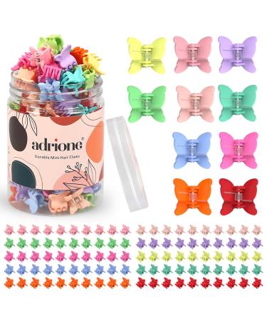 ADRIONE Colorful Mini Butterfly Hair Clips 100 Pack Butterfly Clips for Hair 90s Baby Hair Clips for infant fine hair Toddler Hair Clips for Fine Hair Mini Butterfly Hair Clips for Girls Bangs
