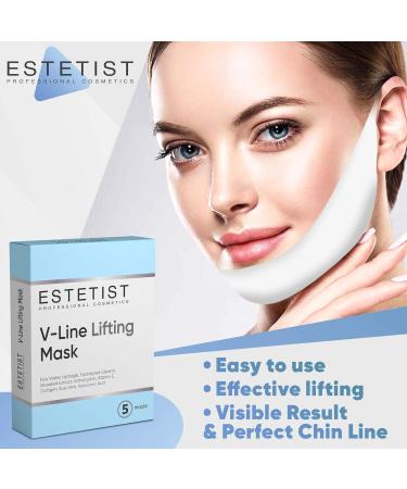 ESTETIST V Shaped Slimming Face Mask - Double Chin Reducer & Face Lift Tape - Anti-Aging Firming Mask for Jawline - 5 Pack - Buy Online on GoSupps.com
