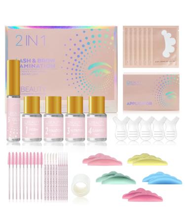 At Home Salon Lash Lift and Brow Lamination Kit For Beginner Eyebrow Perm Kit Instant DIY Eye Brow Lift for Fuller Curling Thicker Brows Last for 6-8 Weeks