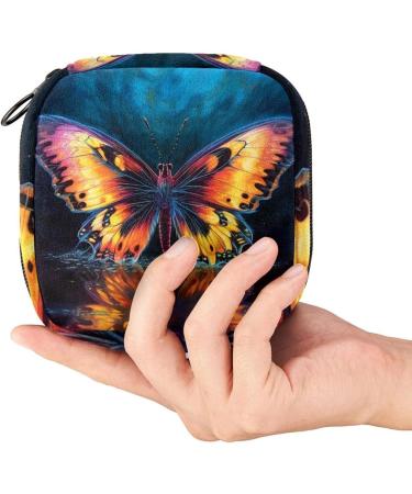 Colorful Butterfly Napkin Storage Bag - Portable Menstrual Cup Zipper Bag for Teens & Women - Buy Online on GoSupps.com