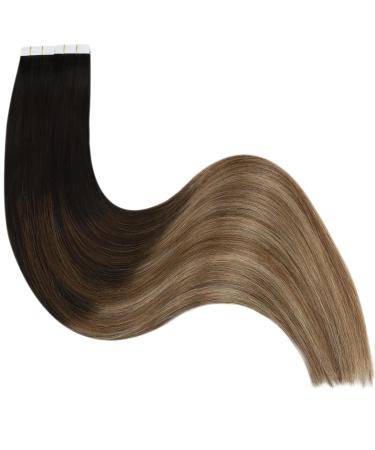 Ugeat Real Hair Tape Extensions - Gold Blonde & Medium Brown Balayage | 20 Pieces 35cm 40g - #2/6/12 & #2/6/10 - Buy Online on GoSupps.com