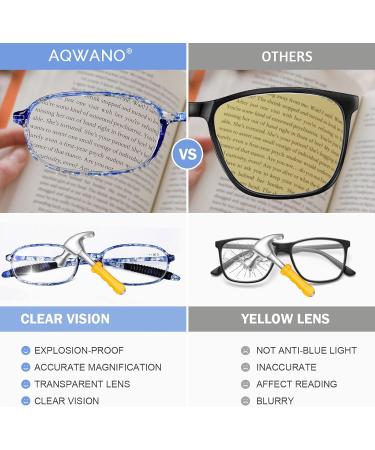Buy AQWANO 4 Pack Blue Light Blocking Computer Reading Glasses - Lightweight TR90 Flexible Frame UV Protection for Men & Women +2.0 x - Buy Online on GoSupps.com