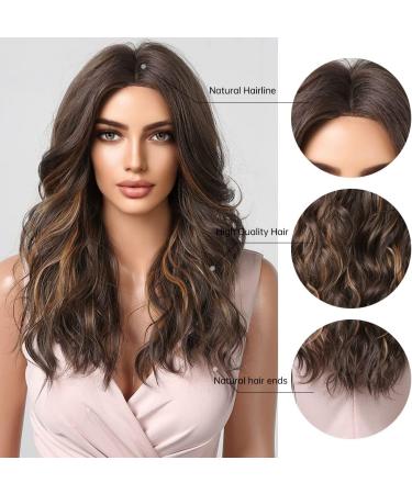 Long Brown Curly Wig for Women with Light Brown Highlights | Synthetic Hair - Buy Online on GoSupps.com