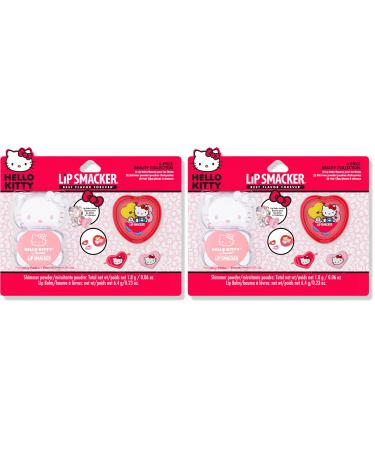 Lip Smacker Hello Kitty Beauty Set Includes Pigment Palette Lip Balm & Hair Barrettes Fun & Collectible Sanrio Gift for Kids and Fans (Pack of 2)