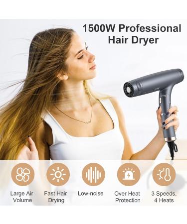 Buy Lightweight Foldable Hair Dryer - Dual Ionic Blow Dryer for Fast Drying | Travel-Friendly with 12 Modes & Powerful Brushless Motor - Buy Online on GoSupps.com