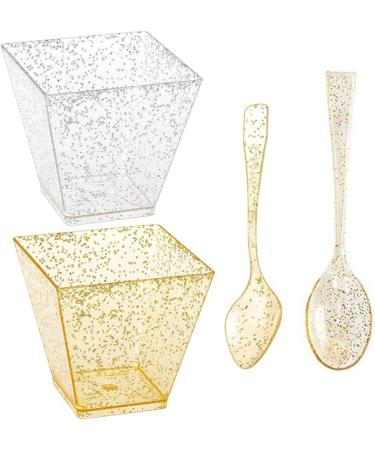 Nail Clippers 1pc Disposable Bowl Spoon Small Square Cup Try Cup Dessert Bowl Dessert Spoon with Bowl and Spoon Suitable for Kitchen - Buy Online on GoSupps.com