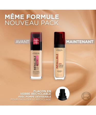 L'Or al Paris - Infallible Fluid Foundation 32h Fresh Wear - All Skin Types - Shade: Natural (10) - 30 ml - Buy Online on GoSupps.com
