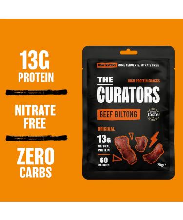  THE CURATORS THE CURATORS Original Beef Biltong Set of 12 packs of 12 protein-rich and gluten-free appetizers 28 g - Buy Online on GoSupps.com