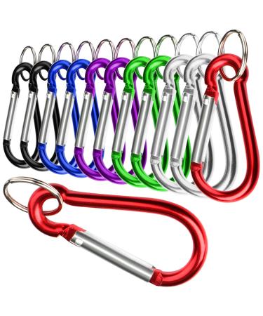 com-four carabiner - clamp hook with snap closure - snap hook - safety carabiner - key ring 12x carabiner