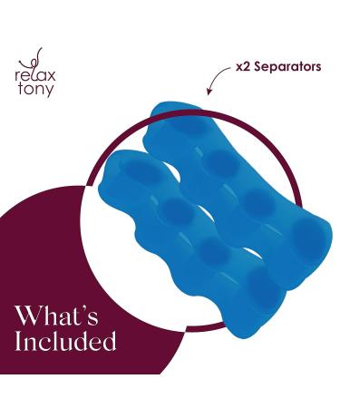 Toe Spacers for Comfort & Alignment | Silicone Toe Separators to Relieve Pain & Correct Toes | Anatomical Toe Stretchers for Men & Women - (Blue - Buy Online on GoSupps.com