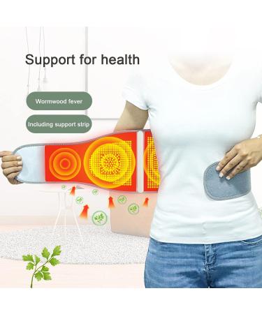 Lumbar Support Back Brace with Self-Heating Wormwood - Gray Waist Belt for Men & Women - Buy Online on GoSupps.com