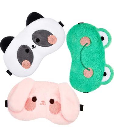 Sleeping Mask Child 3 Pieces Eye Mask Kids Sleep Mask Cute Animal Design Soft Masks for Women Children  Girls and Adult Travel Pajama Party  Adjustable and Elastic(Cute Style) - Buy Online on GoSupps.com