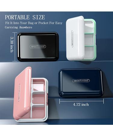 DUBSTAR Small Waterproof Travel Pill Organizer - 6 Compartment Portable Pill Box for Medicine - Pocket Purse Vitamin Holder Container in Black - Buy Online on GoSupps.com