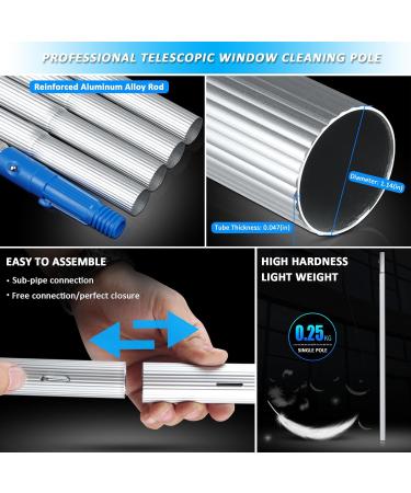 Window cleaning pole 3 12m extendable window cleaning kit window cleaning pole steel buckle fixing easy to install with 20m water supply hose 50cm water hole large brush head Roof Cleaning Tools 5m(16ft)-55cm - Buy Online on GoSupps.com