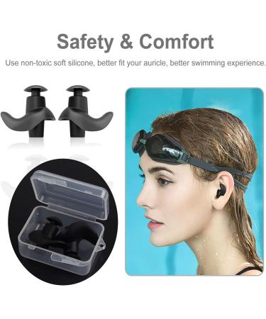 Macrohu Silicone Waterproof Earplugs for Sleeping | Reusable Soft Earplugs for Snoring Swimming & Hearing Protection - Black (Size S) - Buy Online on GoSupps.com