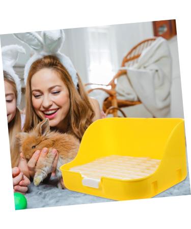 TOGEVAL Box Rabbit Toilet Small Pet Toilet Bunny Potty Pet Training Corner Pet Pee Toilet Pet Supply Bunny Toilet Little Pig Pee Toilet Pet Potty Pet Litter Tray Rabbit Potty 28.5X23.5X15.5CM Yellow - Buy Online on GoSupps.com