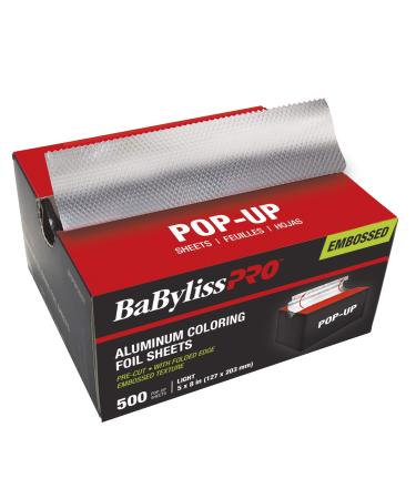 BaBylissPRO Aluminum Coloring Foil Sheets 5x12 inch sheets 500 per box 5x8 inch precut sheets Light weight